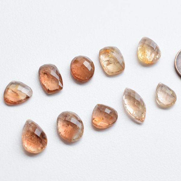 Imperial Topaz Mix Cabochon Rose Cut Faceted Natural Gemstone | High Quality Imperial Topaz for Jewelry Making | Gemstone Supplies