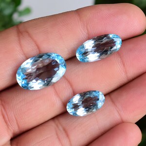 Sky Blue Topaz Faceted Oval Cut Natural Loose Gemstone | Genuine Loose Topaz Stone | Natural Blue Topaz | Jewelry Supplies