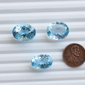 Sky Blue Topaz Faceted Oval Cut Natural Loose Gemstone | Genuine Loose Topaz Stone | Natural Blue Topaz | Jewelry Supplies