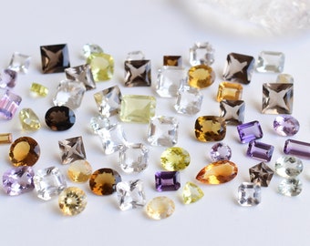 100 Karat Natürliche Mischung Quarz Facettiert Edelstein Schliff Stein Lot Für Schmuckherstellung | Hochwertige Edelsteine | 6 MM bis 18 MM | 28 bis 32 Stück
