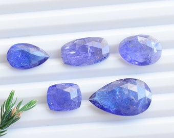 Natural Tanzanite Faceted Cab Rose Cut Stone Natural Loose Gemstone Cabochon | Genuine Loose Tanzanite | Blue Tanzanite