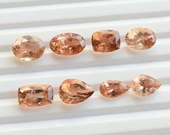8 Pieces Imperial Topaz Mix Cut Stone Faceted Natural Gemstone Lot | Topaz for Jewelry Making | 11x7x5 to 9x7x5 MM
