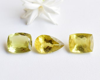 Heliodor Faceted Cut Natural Loose Gemstone | Pear & Cushion High Quality Heliodor | Natural Gemstone | Heliodor from Brazil