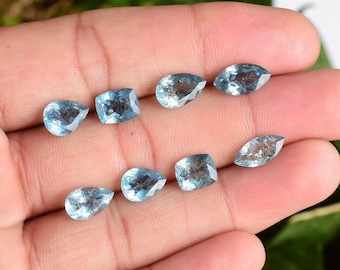 Moss Aquamarine Faceted Mix Cut Stone Natural Loose Cut Gemstone For Jewelry Making | Natural Moss Aquamarine From Madagascar