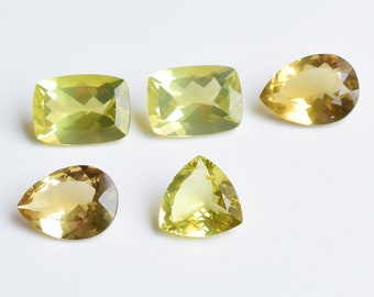 Lemon Quartz Mix Cut Stone Faceted Natural Gemstone | Lemon Quartz for Jewelry Making | Gemstone Supplies