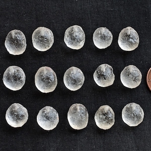 15 Pieces Crystal Quartz Textured Tumble Half Drill Lot Natural Loose Gemstone | 13.5x11.5x9.5 to 11x10x9 MM | Quartz for Jewelry Making