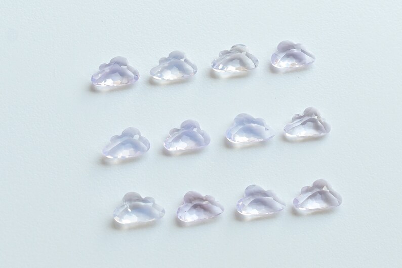 Lavender Quartz Cloud Cut Hammered Faceted Natural Gemstone Quartz for