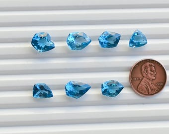 Swiss Blue Topaz Geometrical Cut Stone Faceted Natural Loose Gemstone | Topaz for Jewelry Making | Jewelry Supplies
