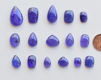 Tanzaniet gladde mix cabochon natuurlijke losse edelsteen | Tanzaniet voor het maken van sieraden | DIY-sieraden