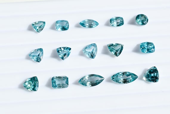 Natural Blue Zircon Mix Cut Stone Faceted Natural Loose Gemstone | Zircon for Jewelry Making | DIY Jewelry