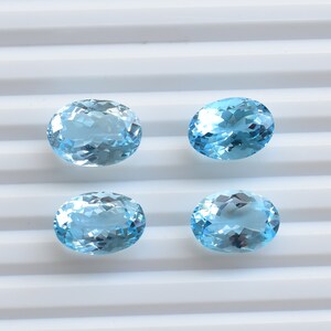 Sky Blue Topaz Faceted Oval Cut Natural Loose Gemstone | Genuine Loose Topaz Stone | Natural Blue Topaz for Jewelry Supplies image 3