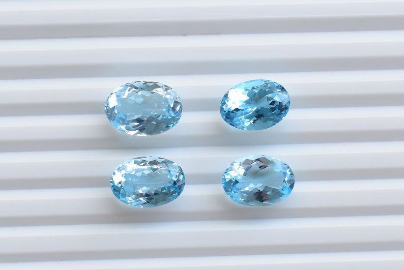Sky Blue Topaz Faceted Oval Cut Natural Loose Gemstone | Genuine Loose Topaz Stone | Natural Blue Topaz for Jewelry Supplies image 3
