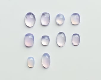 Lavender Quartz Mix Smooth Cabochon Natural Gemstone | Lavender Quartz for Jewelry Making | High Quality & High Transparency Quartz