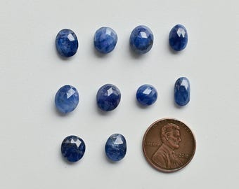 Untreated Blue Sapphire Uneven Rose Cut Faceted Cabochons Natural Gemstone | Rare Sapphire for Jewelry Making | DIY Jewelry