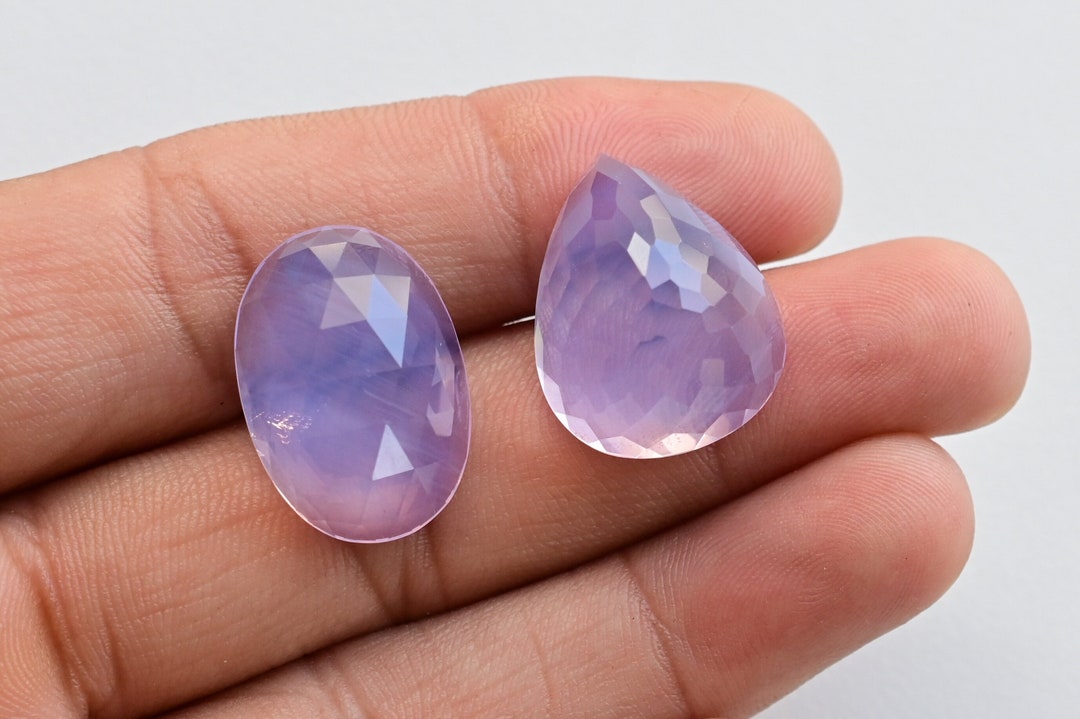 Lavender Quartz Mix Faceted Cabochon Natural Gemstone | Lavender