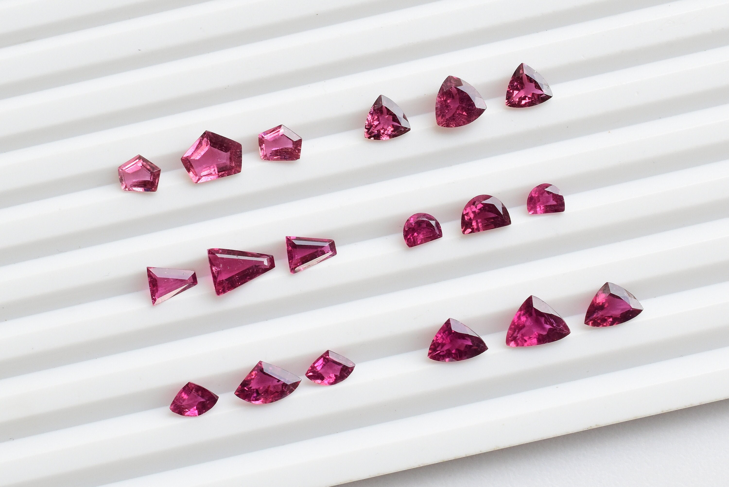 3 Pieces Set Pink Tourmaline Fancy Cut Natural Loose Gemstone Supplies | Nigerian High Quality Pink Tourmaline Set for Jewelry Making