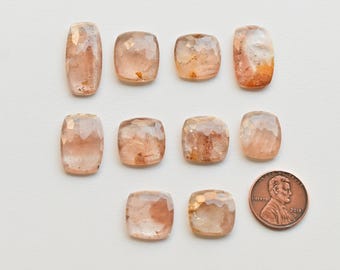 Imperial Topaz Cushion Cut Hammered Faceted Cabochon Natural Loose Gemstone | Topaz for Jewelry Making | DIY Jewelry