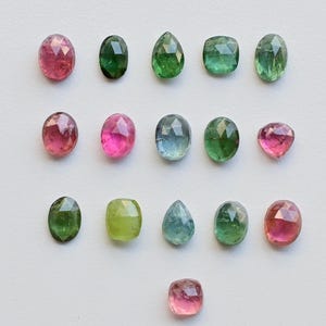 Multi Tourmaline Mix Rose Cut Faceted Cabochon Natural Loose Gemstone | Tourmaline for Jewelry Making | Gemstone Supplies