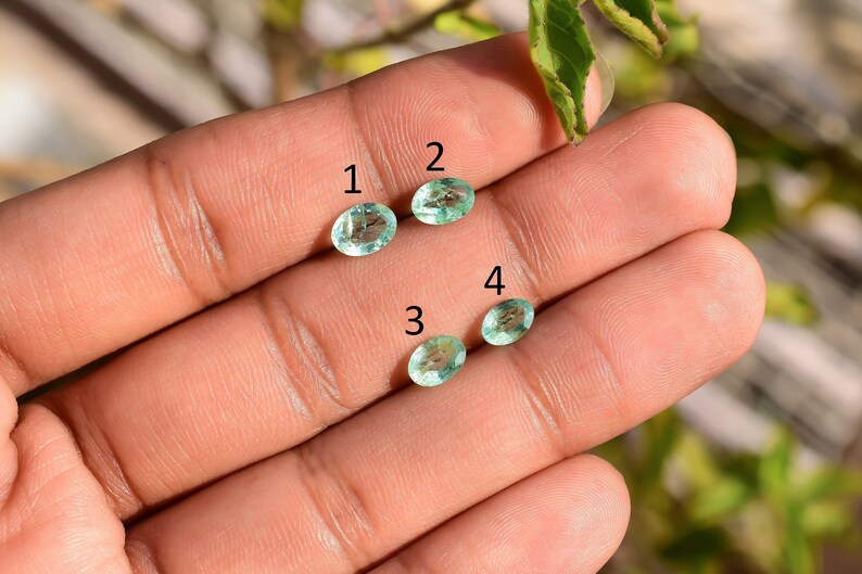 Columbian Emerald Oval Cut Stones | High Quality Natural Emerald Cut Stones with high Transparency For Jewelry Making image 2