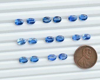 Pair of Royal Blue Kyanite Oval Cut Stone Faceted Natural Gemstone | Rare Kyanite From Nepal | Kyanite for Jewelry Making