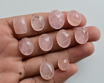 Morganite Mix Rose Cut Faceted Cabochon Natural Gemstone | Morganite for Jewelry Making | Gemstone Supplies