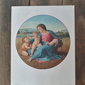 Vtg 1950s Raphael The Alba Madonna Print, National Gallery of Art Washington DC Portfolio