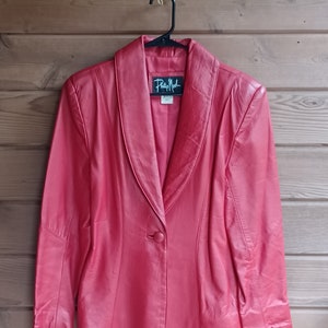 Vtg 1980s Cherry Red Leather Jacket, by Philip Noel S image 1