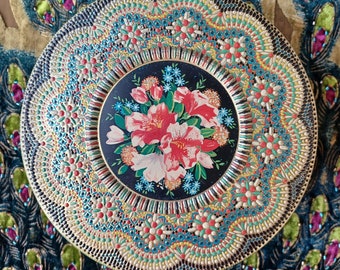 Vtg Mid-Century Gypsy Floral Biscuit Tin, Made in Holland