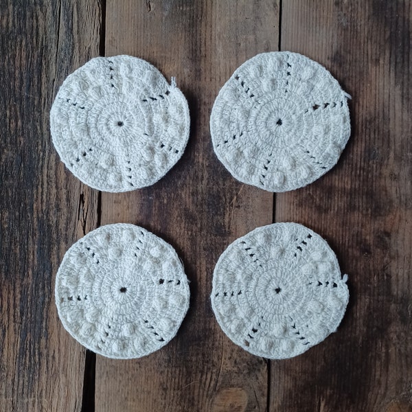 Set of 4 Vtg Doily Crochet Medallions