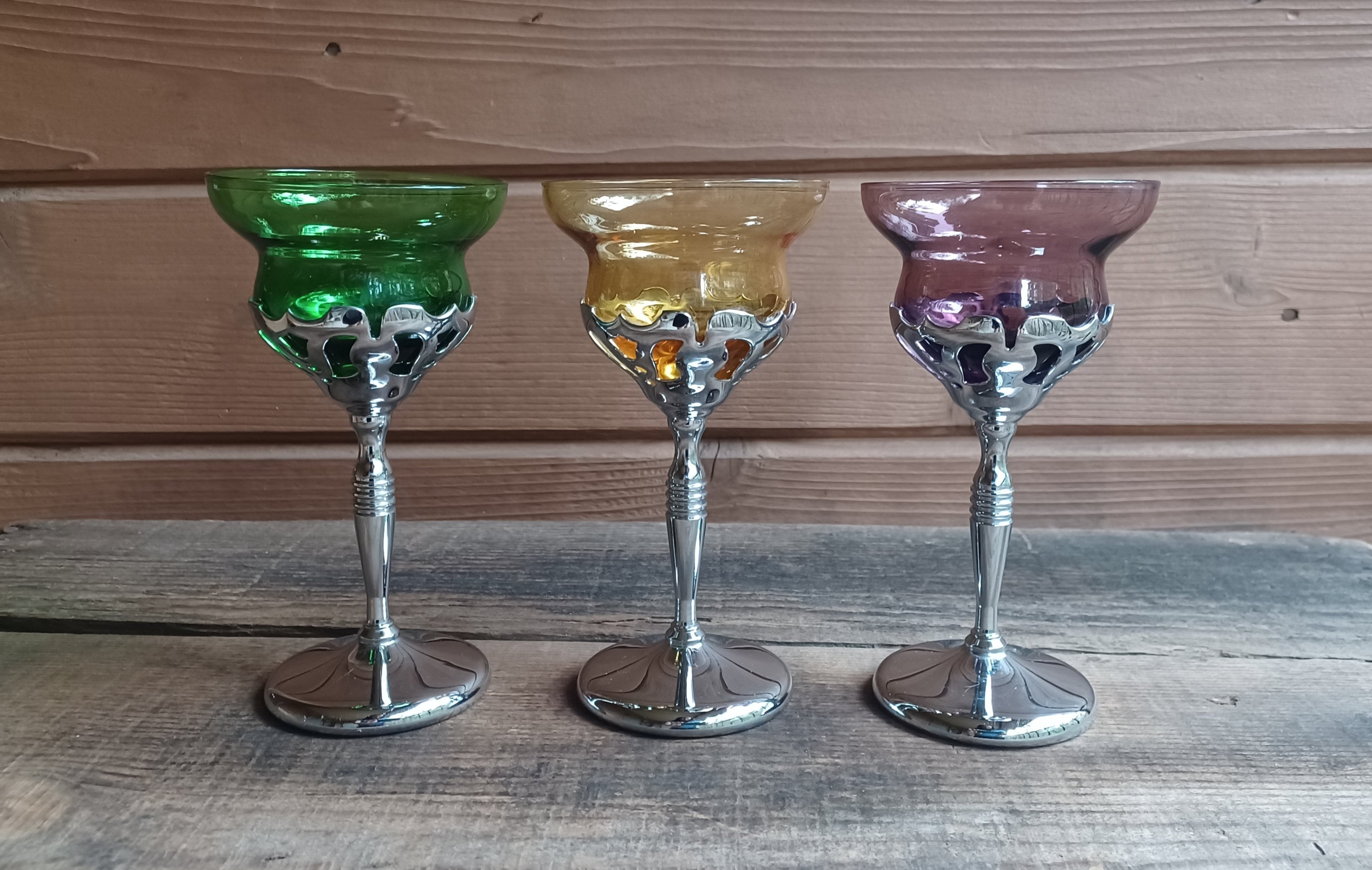 Set of 4 Antique Wine Glasses, French, Gilt, Decorative, Stem Glass, Art  Deco For Sale at 1stDibs