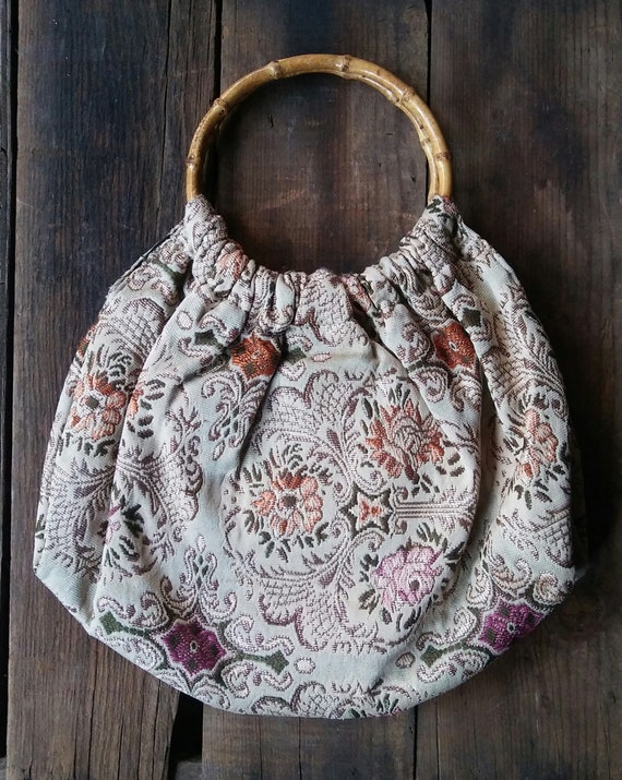 Tapestry Bamboo Handbag - image 1