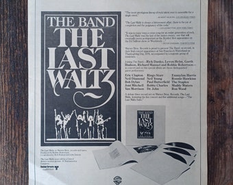 Vtg 1978 The Last Waltz Rolling Stone Magazine Ad