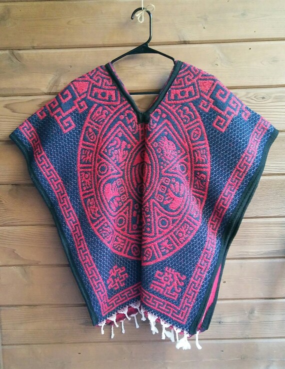 Aztec Calendar Poncho OS Etsy