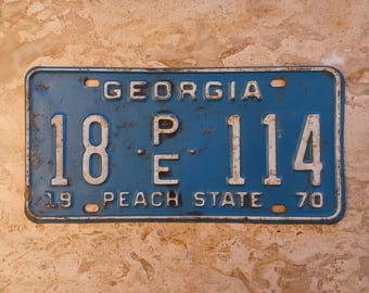 Vtg 1970 Georgia License Plate