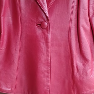 Vtg 1980s Cherry Red Leather Jacket, by Philip Noel S image 5