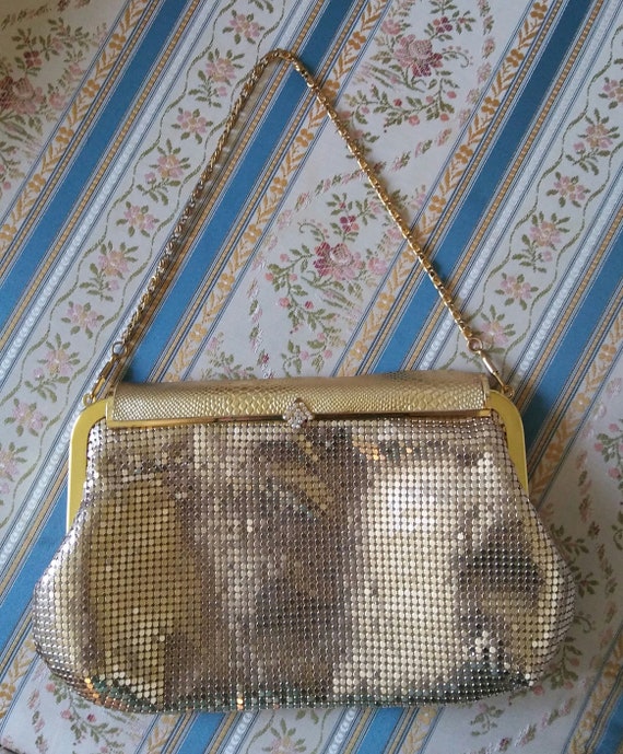 Vtg 1950s/60s Gold Mesh Handbag