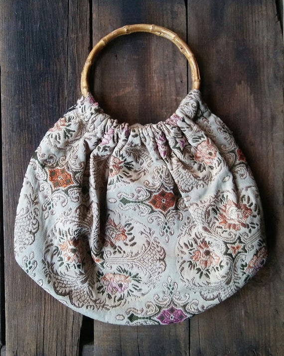 Tapestry Bamboo Handbag - image 2