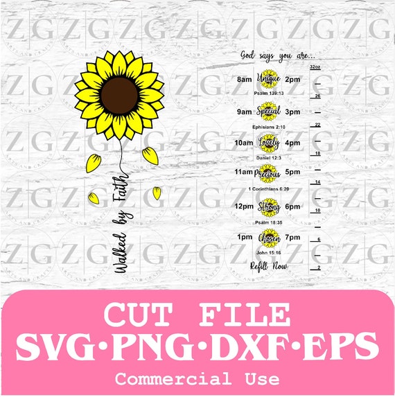 Download Sunflower Svg Water Bottle Tracker Svg Water Tracker Svg Etsy