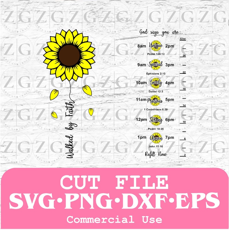 Download Sunflower Svg Water Bottle Tracker Svg Water Tracker Svg ...