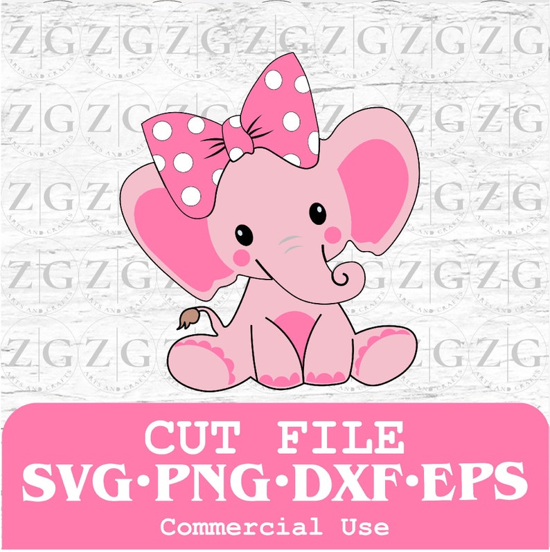 Pink Baby Elephant Svg Elephant Svg Baby Shower Svg | Etsy