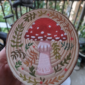 CUSTOM Hand Painted Wood Slice (3.5 in. diameter)