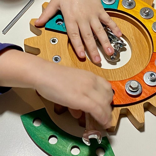 Busy Puzzle Montessori Busy Board Basic Skills Educational Etsy