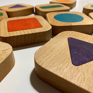 Wooden Classic Memory Game Little Matchables Memory Game, Shapes and Colors Learning Children&#39;s Table Top Game Montessori