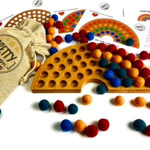 Waldorf Wooden Educational Smart Toy color sorter Montessori Rainbow birthday gift 4yo
