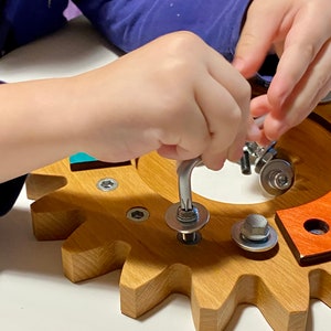 Busy Puzzle, Montessori Busy Board Basic Skills Educational, Fine Motor Skills Develop image 6