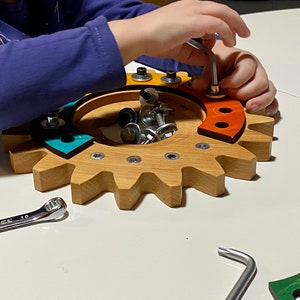 Montessori Screw Board for Kids,Busy Board Basic Skills Educational Sensory Toddlers Fine Motor Develop zdjęcie 7