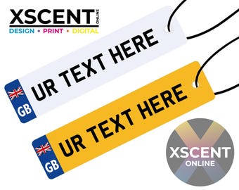 Personalized GB Number Plate Car Air Freshener: Scented Car Decor