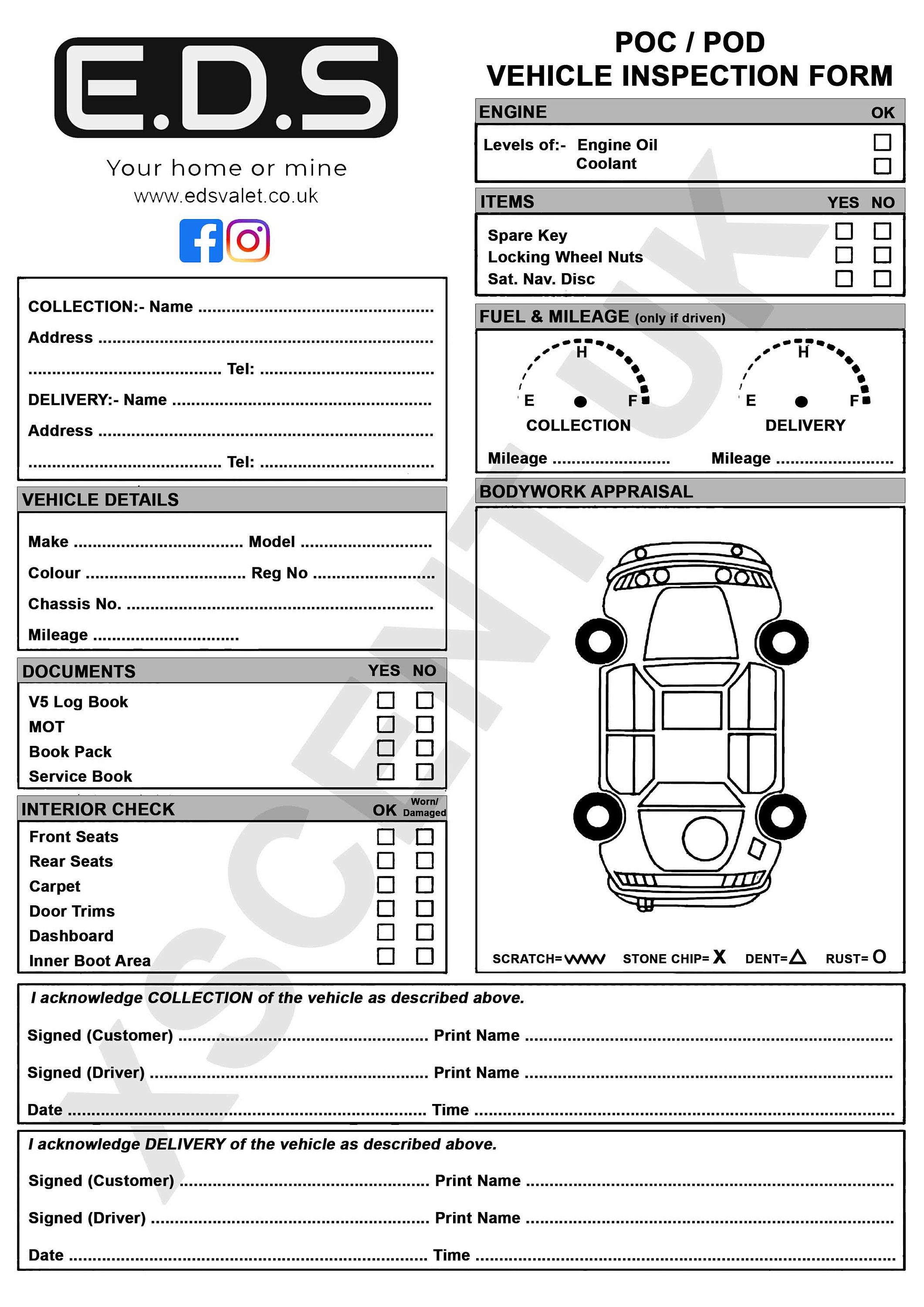 Fillable pdi form printable forms free online