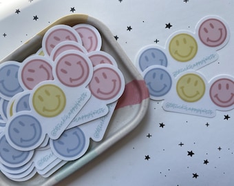 Smiley Face Trio  | Waterproof Sticker | Die Cut Sticker | Water Bottle Sticker