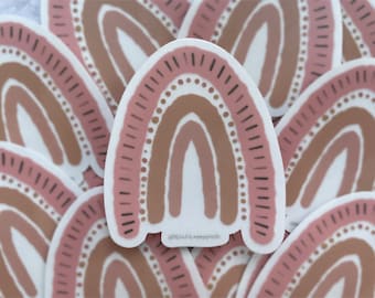 Clear Boho Rainbow Sticker / Pegatina impermeable / Die Cut Sticker / Water Bottle Sticker